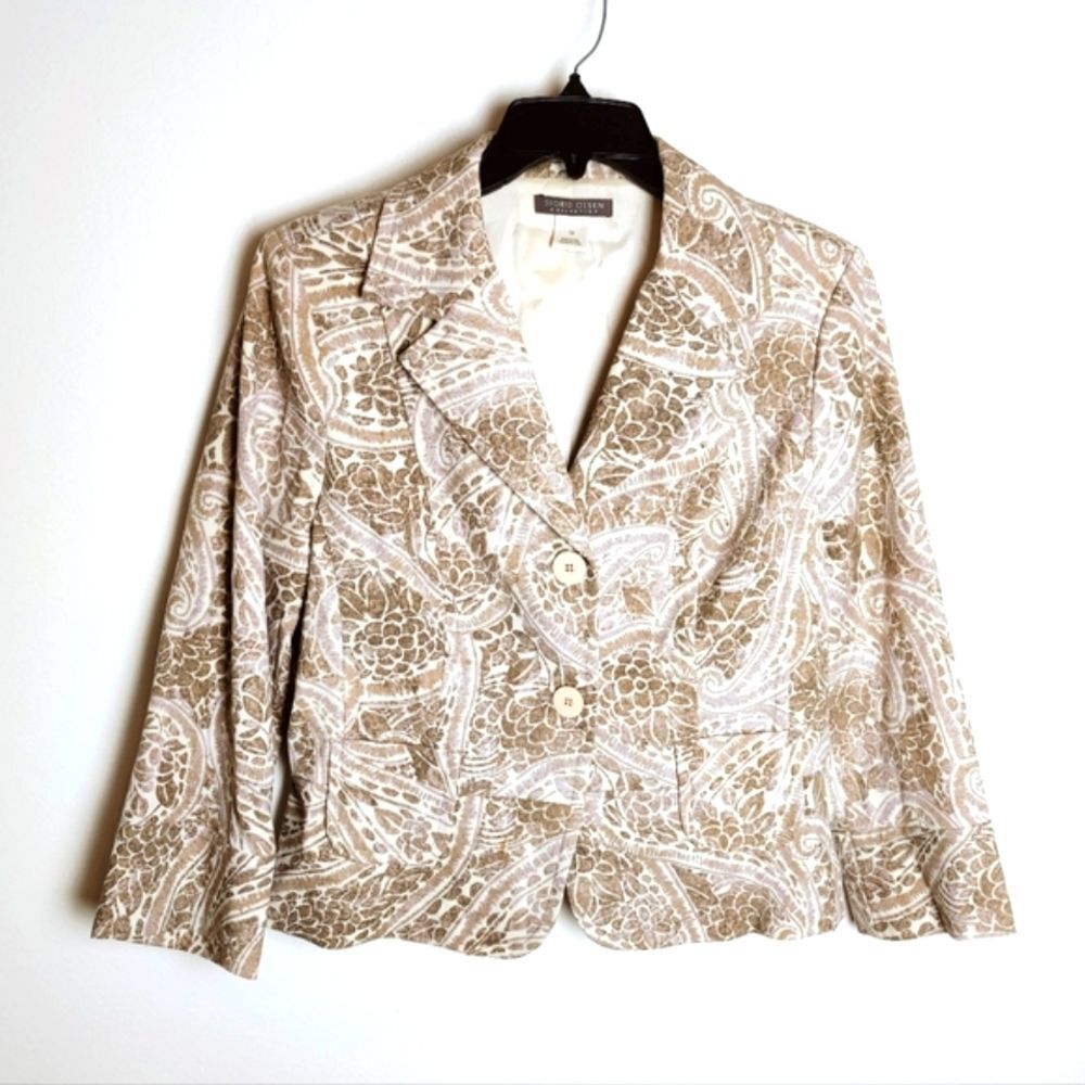 VTG Early Y2K Sigrid Olsen Women's Floral Tapestry Print Blazer Jacket, Sz 12